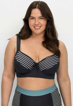 Sheego, Bikini top - marine gestreift