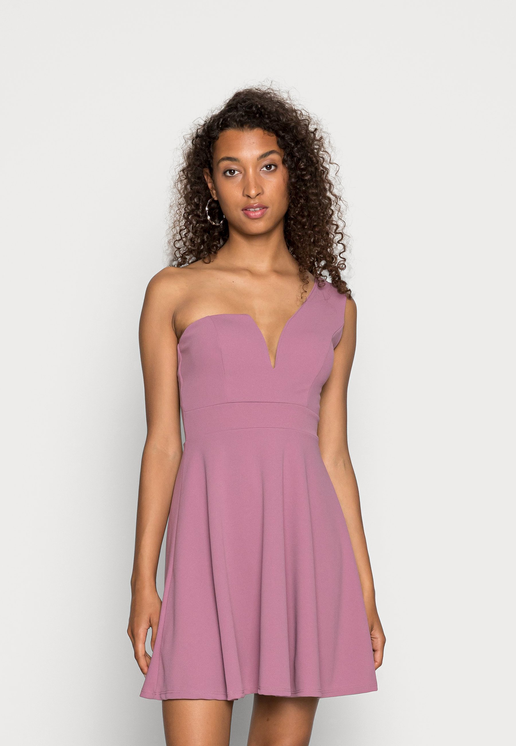 WAL G. GIGI ONE SHOULDER SKATER DRESS - Vestito elegante - mauve pink/malva  - Zalando.it