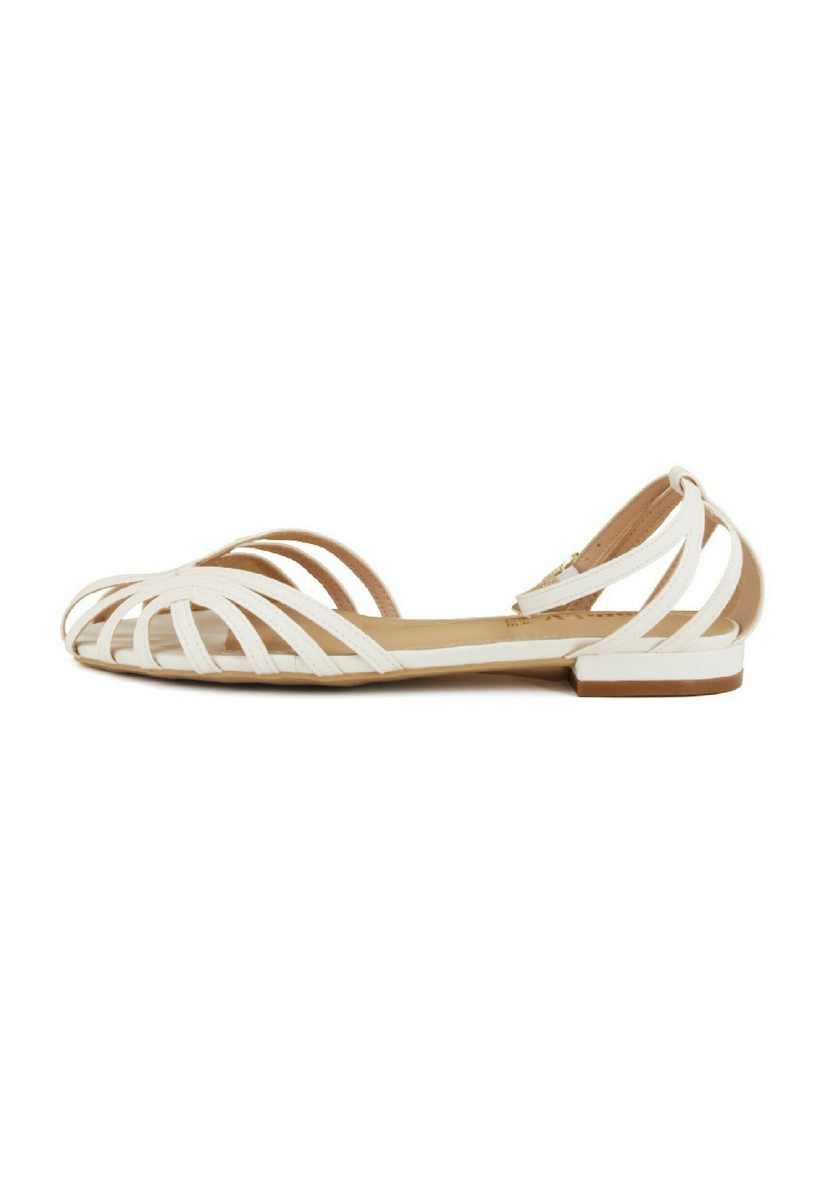 CHATTAWAK Sandalo Basso Donna Con Plateu Bijou E Suola In Pelle, Colore Bianco, Taglia 38 (Stretta)