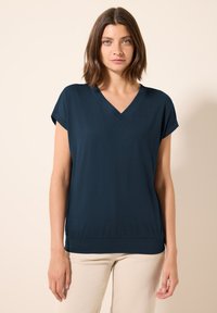 Cecil V-NECK - Jednoduché tričko - blau