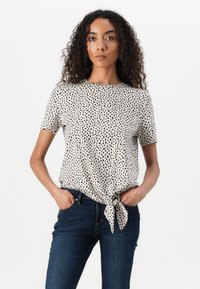 TOM TAILOR DENIM T-shirt imprimé - beige/black