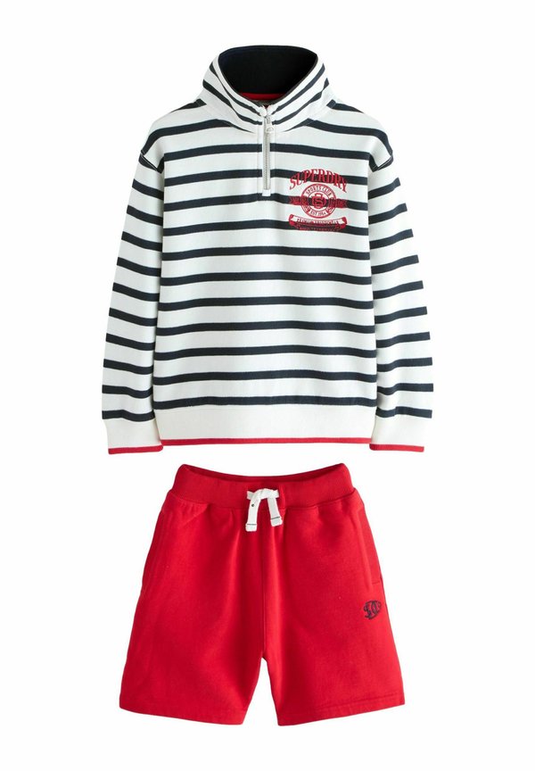 REGULAR FIT - STRIPE HALF ZIP SET  - Jogginghose