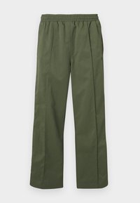 Πράσινο, ελαφρύ παντελόνι με φαρδιά μπατζάκια, ελαστική μέση και πλαϊνές τσέπες. Λείο ύφασμα με άνετη, χαλαρή εφαρμογή, σχεδιασμένο για άνεση.