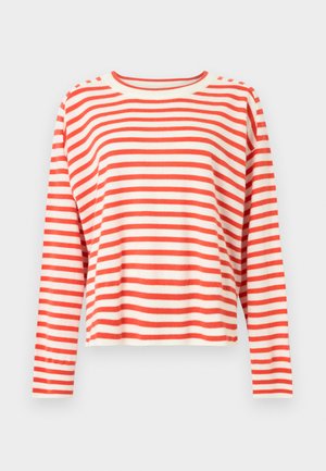STRIPED CREW NECK LONG SLEEVE - Striktrøje - coral red