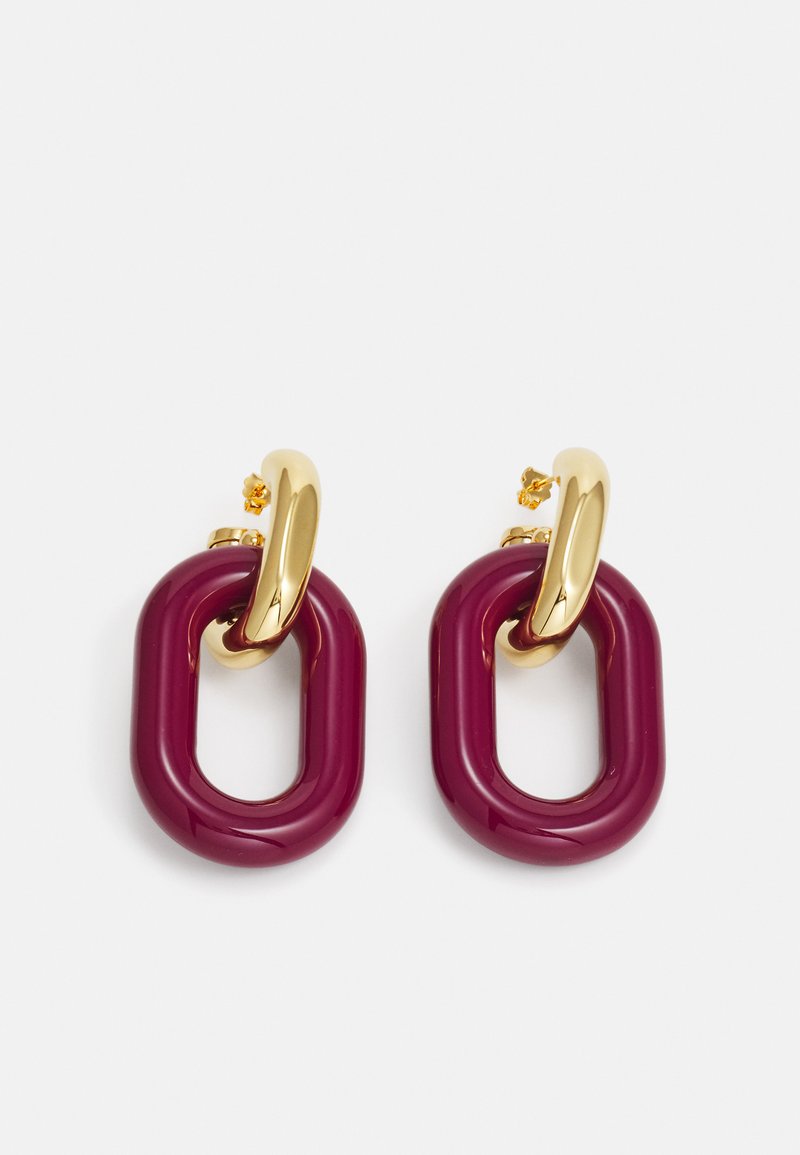 Rabanne - EXCLUSIVE XL LINK EARRINGS - Örhänge - gold-coloured/ruby red, Förstora