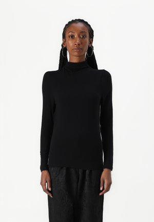 Selected Femme SLFMANJA DRAPEY - Top s dlouhým rukávem - black
