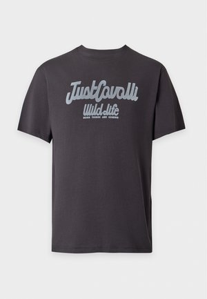Just Cavalli, LOGO FLOCK - Тениска с щампа - black