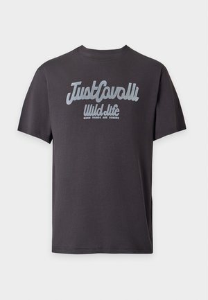 Just Cavalli, LOGO FLOCK - Тениска с щампа - black