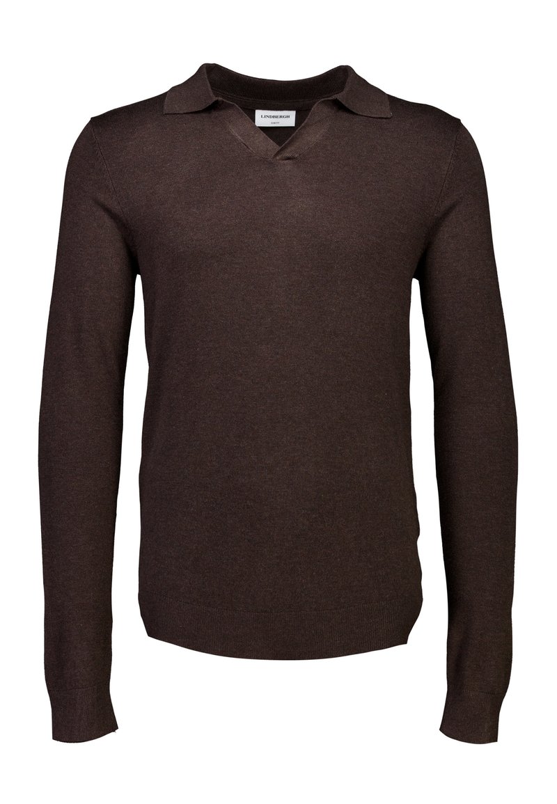 Maglia pullover con collo a V di cashmere per uomo colore marrone