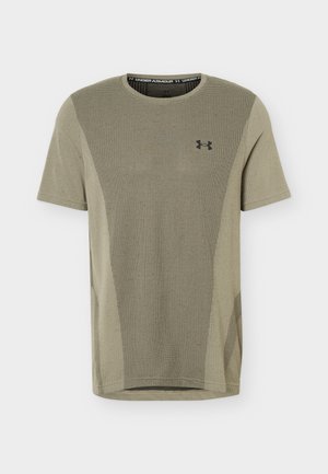 Under Armour, VANISH SEAMLESS SS - Μπλουζάκι με στάμπα - timberwolf taupe/ultimate black