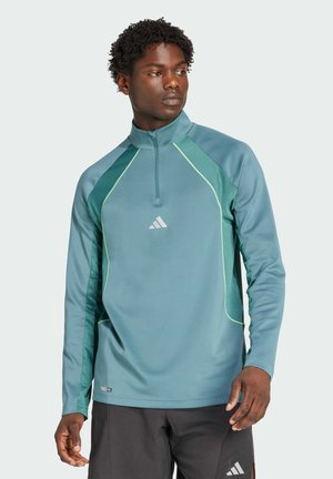 adidas Performance TECH APPAREL 1/4 ZIP - Long sleeved top - preloved teal