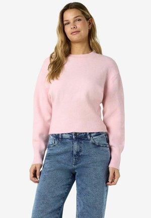 Noisy May NMSLOAN L/S O-NECK KNIT NOOS - Pullover - romance rose