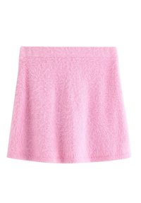 Pluizige, roze minirok met een uitlopende vorm. Voorzien van een soepele tailleband en een zachte textuur, geschikt voor casual dragen.