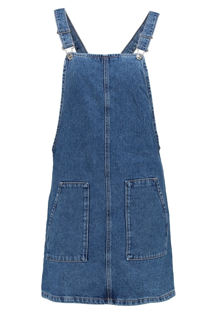 topshop denim overall dress Topshop carpenter denim mini overalls dress in mid blue