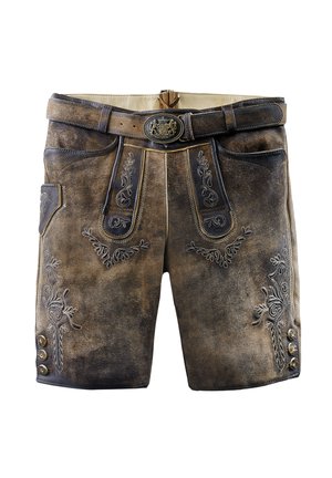 HOPFENSEE - Leather trousers - bernstei