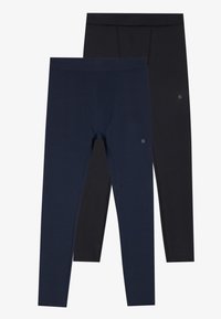 Két pár leggings nadrág sötét tengerészkék és fekete színben. Simaságával és rugalmasságával kiemelkedő anyagból készült, rugalmas derékpánttal és letisztult dizájnnal rendelkezik.