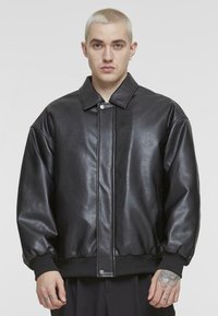 Urban Classics Faux leather jacket - black