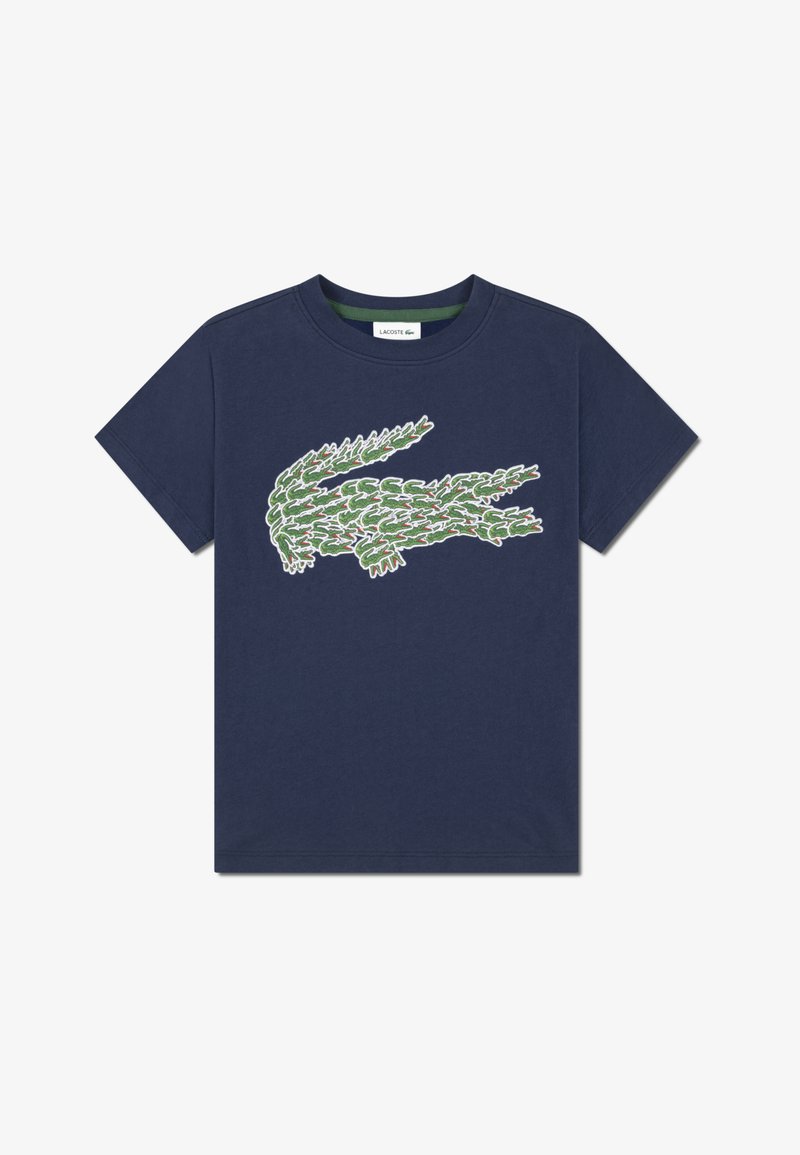 Lacoste MULTI CROCO TEE - Marškinėliai su spaudiniu - marine