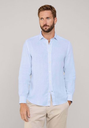 REGULAR FIT LINEN - Camisa - horizon blue