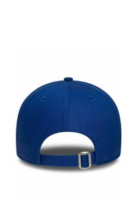 Blaues Baseball-Cap mit abgerundetem Rückenteil, verstellbarem Riemen und Metall-Details. Hergestellt aus strukturiertem Stoff mit zwei Belüftungsloch.