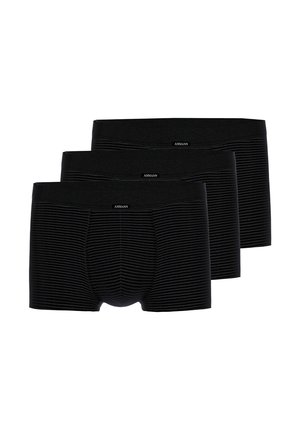 Schwarze Boxer-Briefs mit geripptem Muster, elastischem Bund mit Markenlogo und passgenauer Passform, erhältlich im Dreierpack.