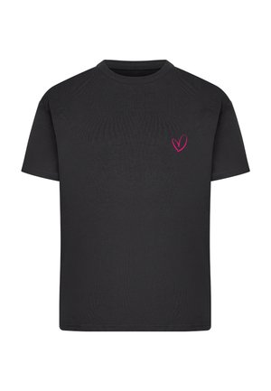 Urban Classics, LADIES URBAN CLASSICS RAINBOW HEART LOGO LOOSE TEE - Nyomott mintás póló - black