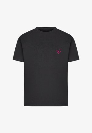 Urban Classics, LADIES URBAN CLASSICS RAINBOW HEART LOGO LOOSE TEE - Nyomott mintás póló - black
