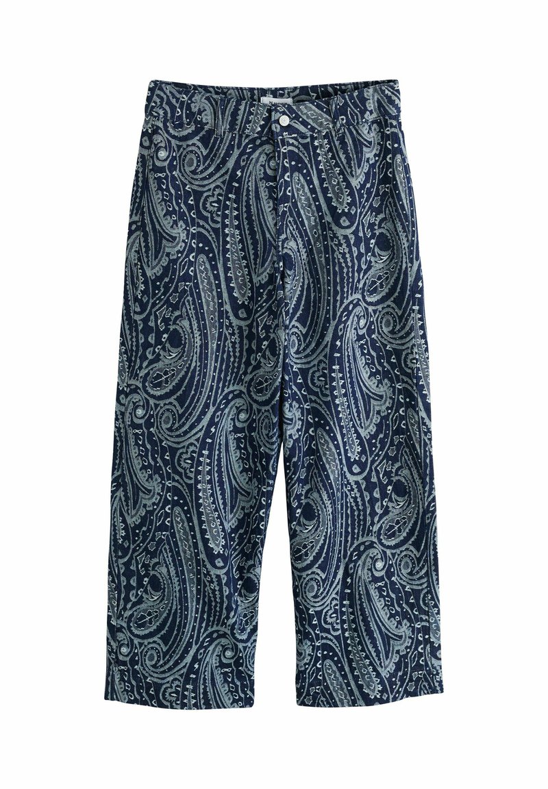Next N. PREMIUM WIDE LEG JACQUARD JEANS - A gamba larga - blue paisley ...