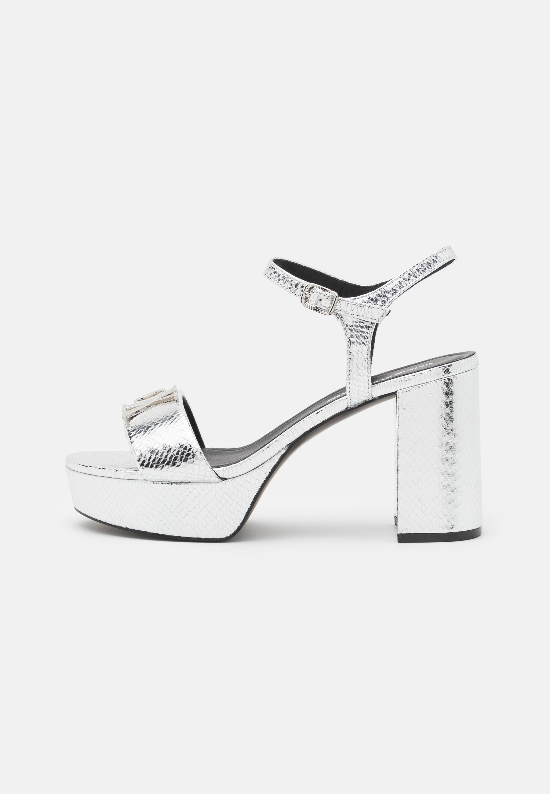 Calvin Klein Jeans STRAP - Sandalen met plateauzool - silver/zilverkleurig  - Zalando.nl
