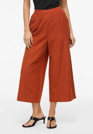 VILA VIPRISILLA HW CULOTTE PANTS/VOL/R - A-Linien-Rock - burnt brick