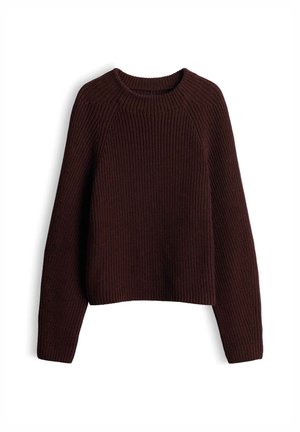 OPUS, RELAXED FIT RIBBED TEXTURE - Strickpullover - cherry jam