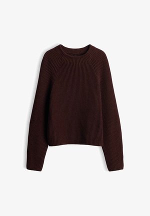 OPUS, RELAXED FIT RIBBED TEXTURE - Strickpullover - cherry jam