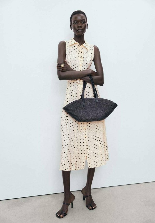 POLKA DOT - Shirt dress - ecru