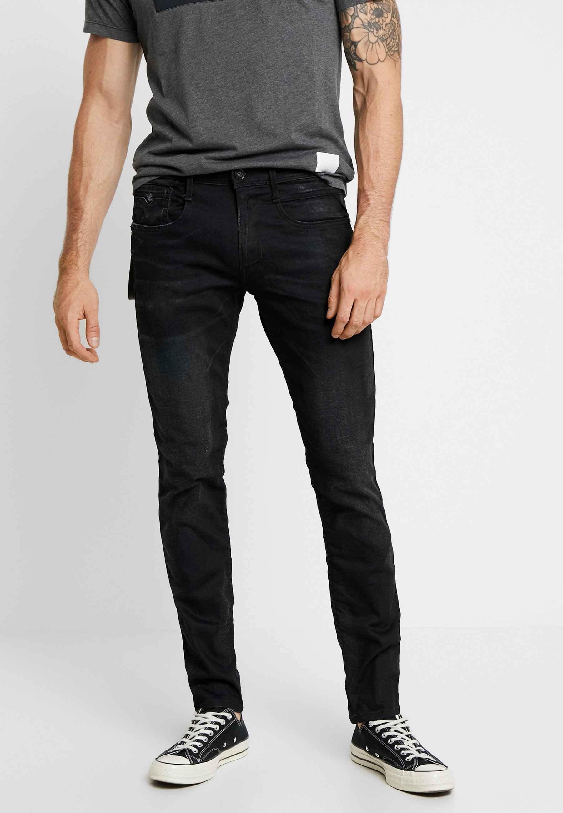 replay anbass slim fit jeans black