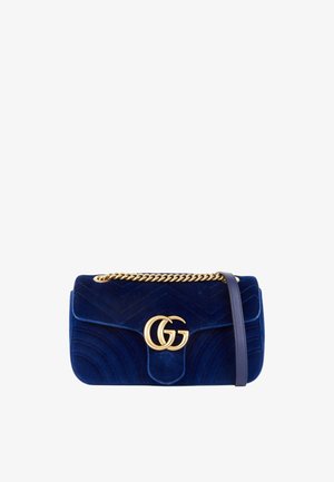 Gucci, GG MARMONT FLAP VELVET HANDBAG BLUE - Sac bandoulière - blue