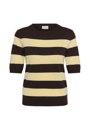 Kaffe, KALIZZA STRIPED - Tričko s potlačou - coffee bean yellow wide stripe