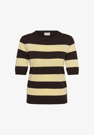 Kaffe, KALIZZA STRIPED - T-Shirt print - coffee bean yellow wide stripe