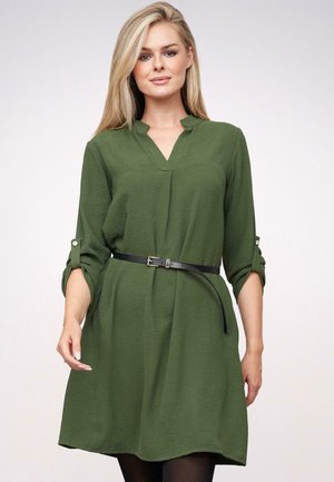 WITH TURN-UP SLEEVES AND BELT - Freizeitkleid - military green