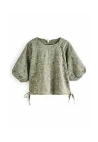 PETITE FIT - PUFF SLEEVE CORNELLI DETAIL  - Nyomott mintás póló - sage green