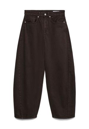 Vero Moda Curve, VMCZOE MR BARREL COLORED JEANS CUR - Straight leg jeans - chocolate torte