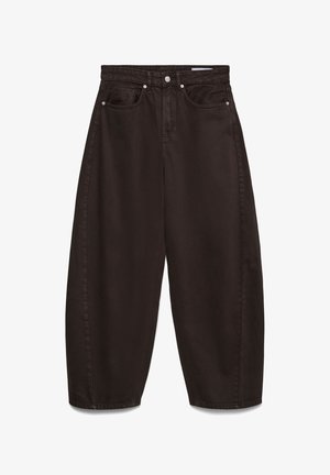 Vero Moda Curve, VMCZOE MR BARREL COLORED JEANS CUR - Straight leg jeans - chocolate torte