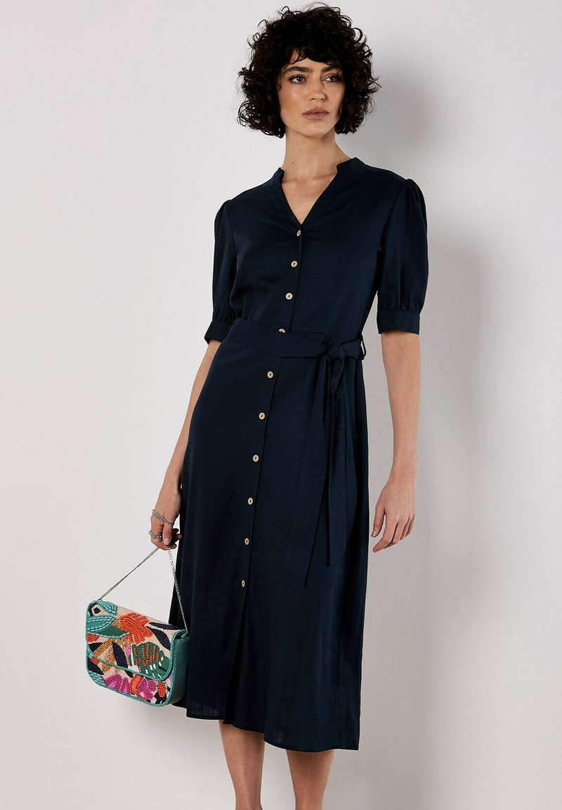 Apricot Blusenkleid - navy