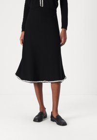 KARL LAGERFELD A LINE PEARL SKIRT - sukňa v tvare A - black
