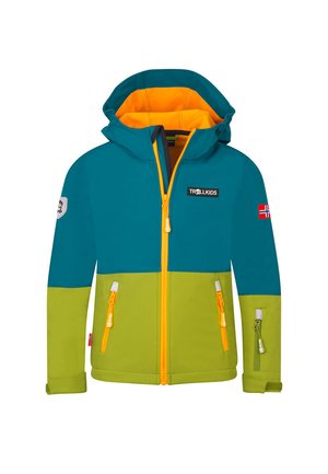 Softshelljacke - pear green lagoon green sahara sunset