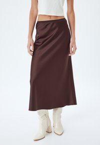 MIDI - A-snit nederdel - brown