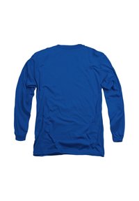 Long-sleeve shirt in solid bright blue. Made of smooth fabric with a crew neck and elastic cuffs, featuring a relaxed fit without visible seams.