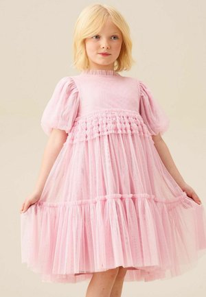Angel & Rocket, REGULAR FIT - MADISON PUFF SLEEVE RUFFLE WAIST MESH DRESS - Cocktailkjole / festkjole - pink