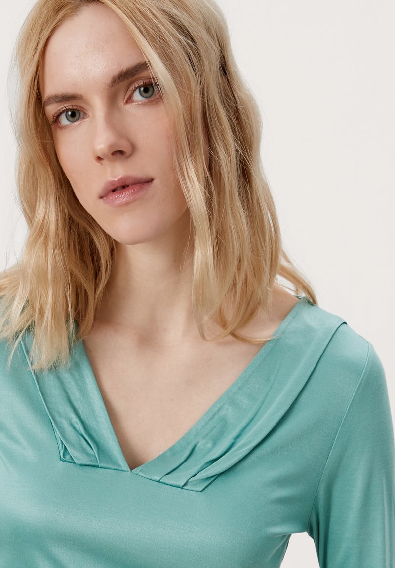 Damen T-Shirts | s.Oliver BLACK LABEL Langarmshirt dusty green/türkis - YX30498 Damen T-Shirts | s.Oliver BLACK LABEL Langarmshirt dusty green/türkis - YX30498