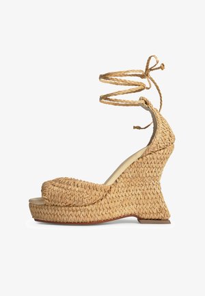 Castañer, BLANCA - WEDGE SANDALS - Sandalias de tacón - natural