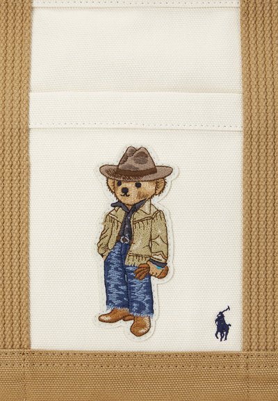 Polo Ralph Lauren CANVAS SMALL POLO BEAR TOTE - Sac à main - ecru/tan